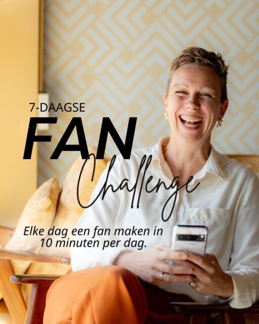 Laat klanten voelen dat ze ertoe doen. Dat je ze ziet en waardeert. 
En daarvoor heb iets super tofs bedacht: een 𝟳-𝗱𝗮𝗮𝗴𝘀𝗲 𝗙𝗔𝗡 𝗖𝗵𝗮𝗹𝗹𝗲𝗻𝗴𝗲! 

Een week lang geef je elke dag één klant extra aandacht.
 
Via een WhatsApp-groep krijg je elke dag:
 • een tip met inspiratie om je klanten positief te verrassen
 • een daarbij behorende opdracht 
Het kost je hooguit 10 minuten per dag.

Maar het effect kan groot zijn: klanten die graag bij je terugkomen en over je praten.

💛 Deelname is €35
 Ja, dat is slechts €5 per fan 😉. 

Ik heb zin om veel plezier te maken met elkaar en jullie te inspireren. 
Zodat we de wereld een beetje mooier maken met z’n allen. 💖 

Daarom: lekker last minute! Dus snel beslissen, want we starten 𝗱𝗶𝗻𝘀𝗱𝗮𝗴 𝟭𝟬 𝗺𝗮𝗮𝗿𝘁 al!

Heb je al eens een workshop bij mij gevolgd?
Dan mag je gratis meedoen om weer even in de flow te komen.

Zin om mee te doen?
Stuur me een berichtje of meld je aan via de link in de reacties.

---
Foto gemaakt door @selijn_business_branding
