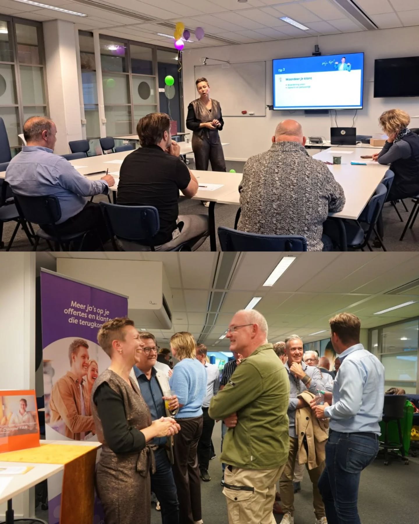 Afgelopen dinsdagavond was het Kennisfestival Verbindend Communiceren. Georganiseerd door Apeldoorns Business Collectief: Lokaal Ondernemen in Apeldoorn B2B.
 
Het was een super toffe opzet met meerdere workshops en een marktplein. Ik mocht de workshop 'Groeien met huidige klanten' geven. 
Deelnemers kregen inspiratie over wow-momenten om fans te maken van hun klanten. 

De volgende dag stuurde een deelnemer een berichtje. Hij had een van de tips toegepast. Hoe leuk! 💖 

Dank aan de organisatie 🙏